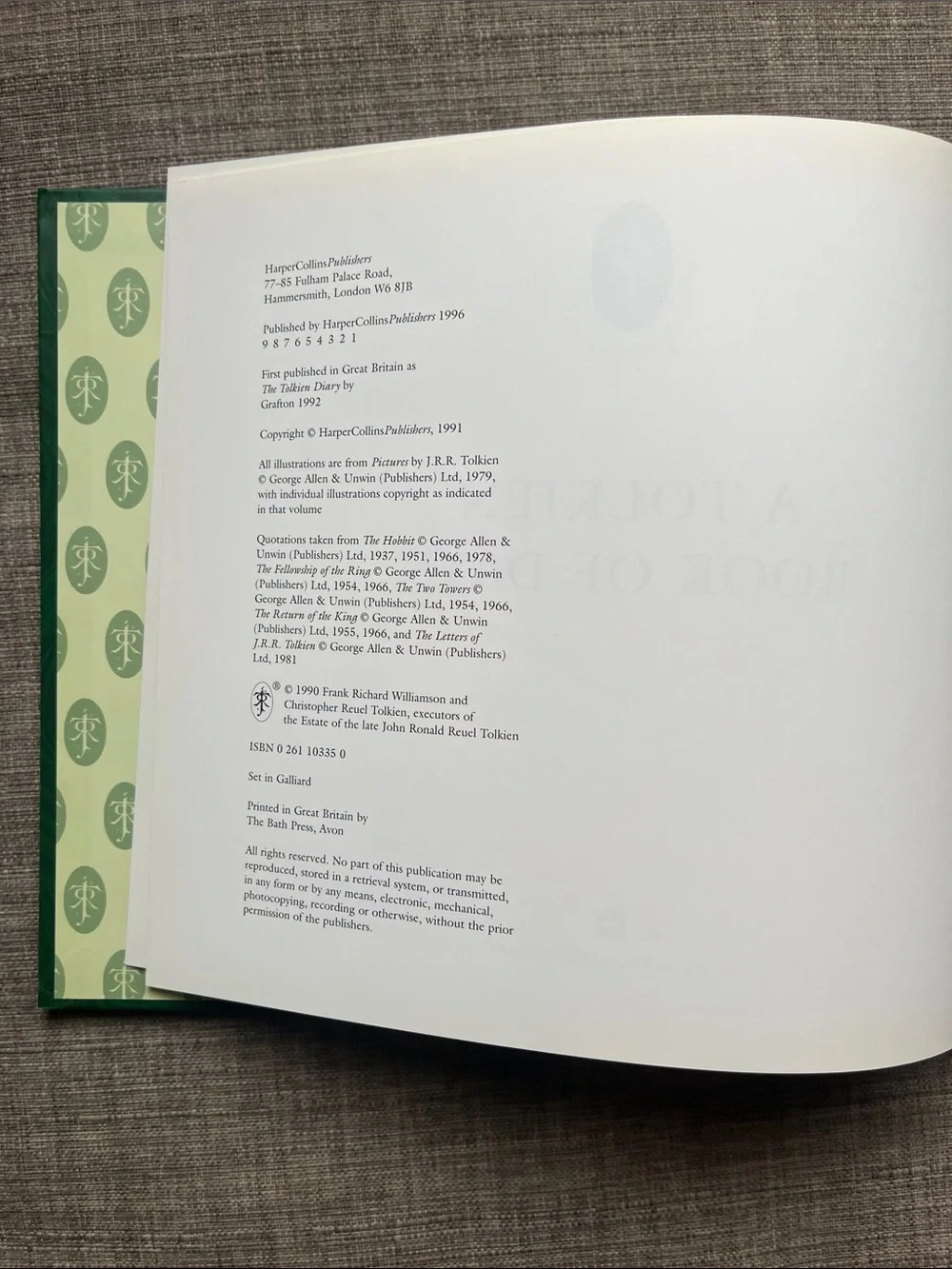 Tolkein Book of Days Daily Calendar Task Journal Lord of the Rings